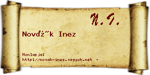 Novák Inez névjegykártya